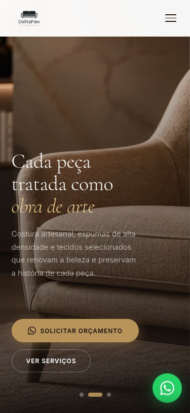 Site institucional premium — mobile